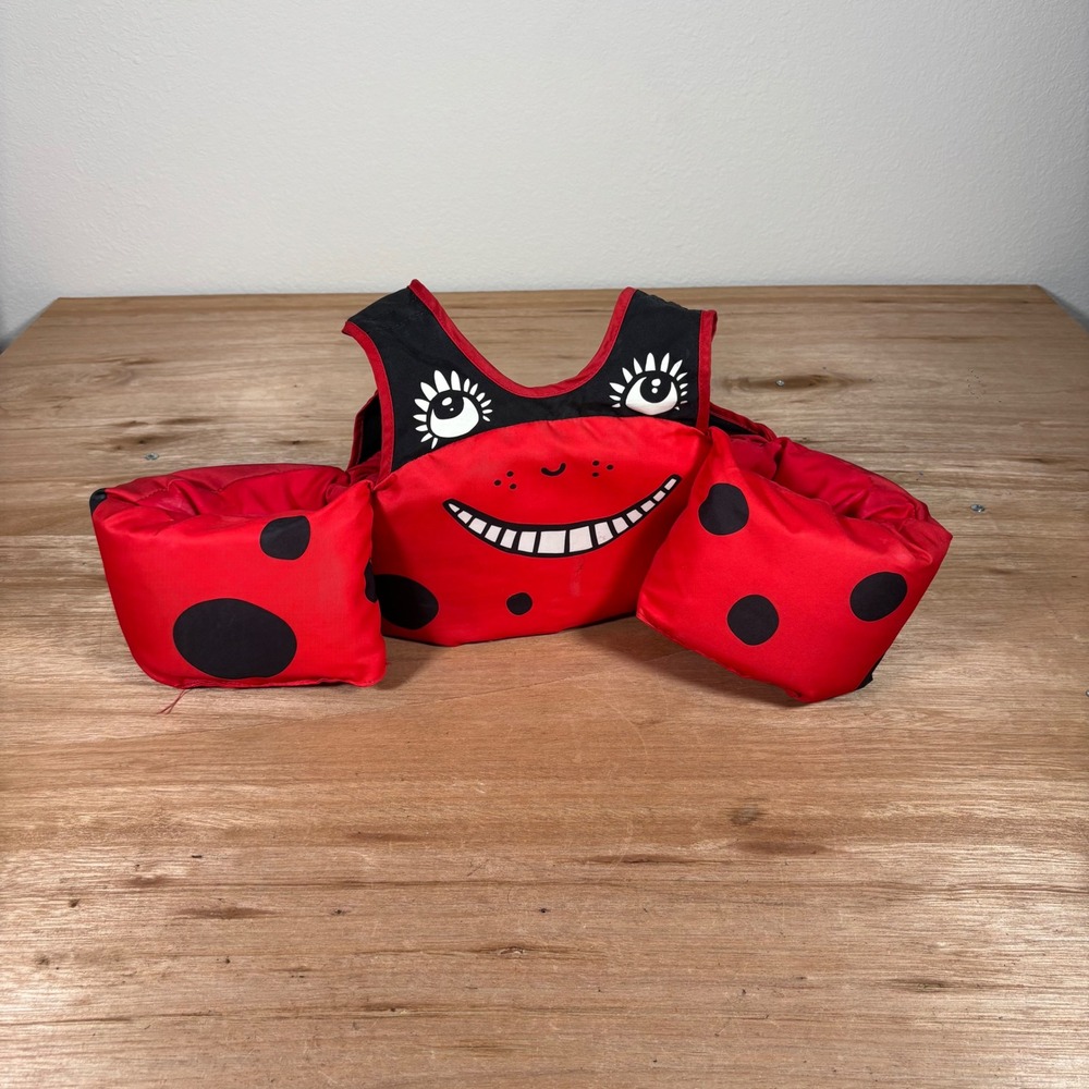 Body Glove Child Ladybug Paddle PFD Life Jacket Red Black 30-50 lbs 325